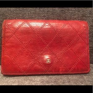 Vintage CHANEL Red Mini Leather Wallet